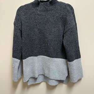 Michael Kors Charcoal and Light Gray Turtleneck Sweater